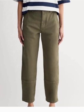 Everlane Olive Green Wide-Leg Crop Pants